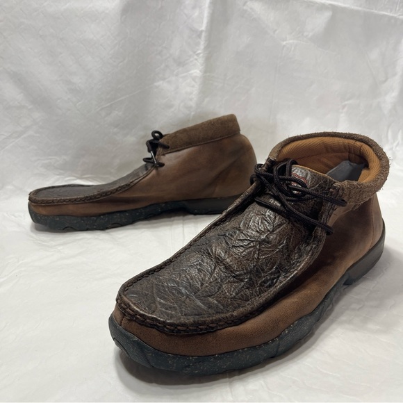 Twisted X Chocolate Chukka Driving Moc Mens Size 10D Brown Leather Shoes MDM0090 main image 9